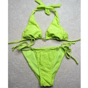 Wild Fable: Floral Terry Cloth Y2K Bikini Bright Green